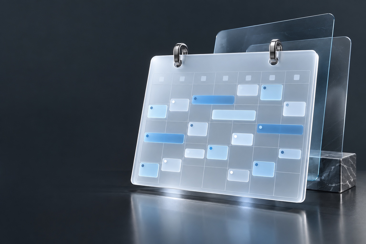 A calendar with appointments